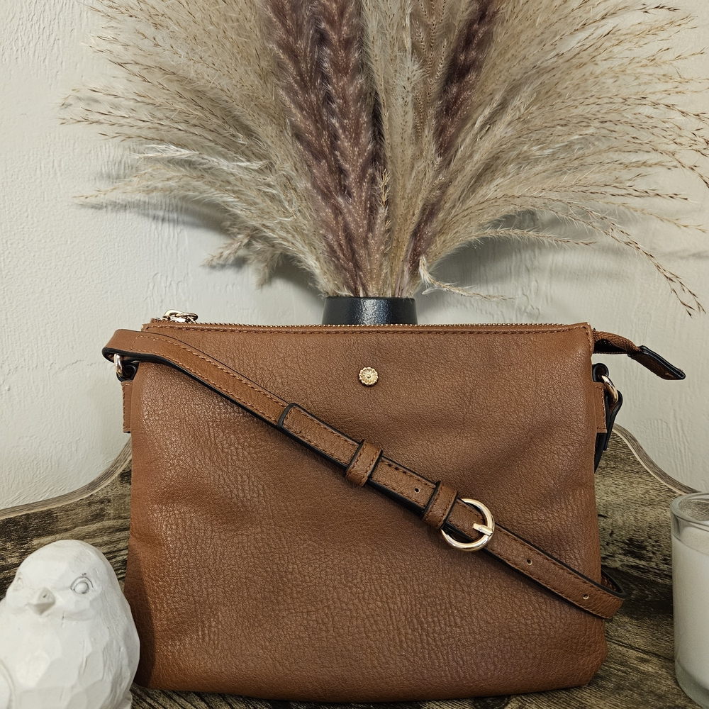 L.C. Lauren Conrad Tan Leather Crossbody Bag